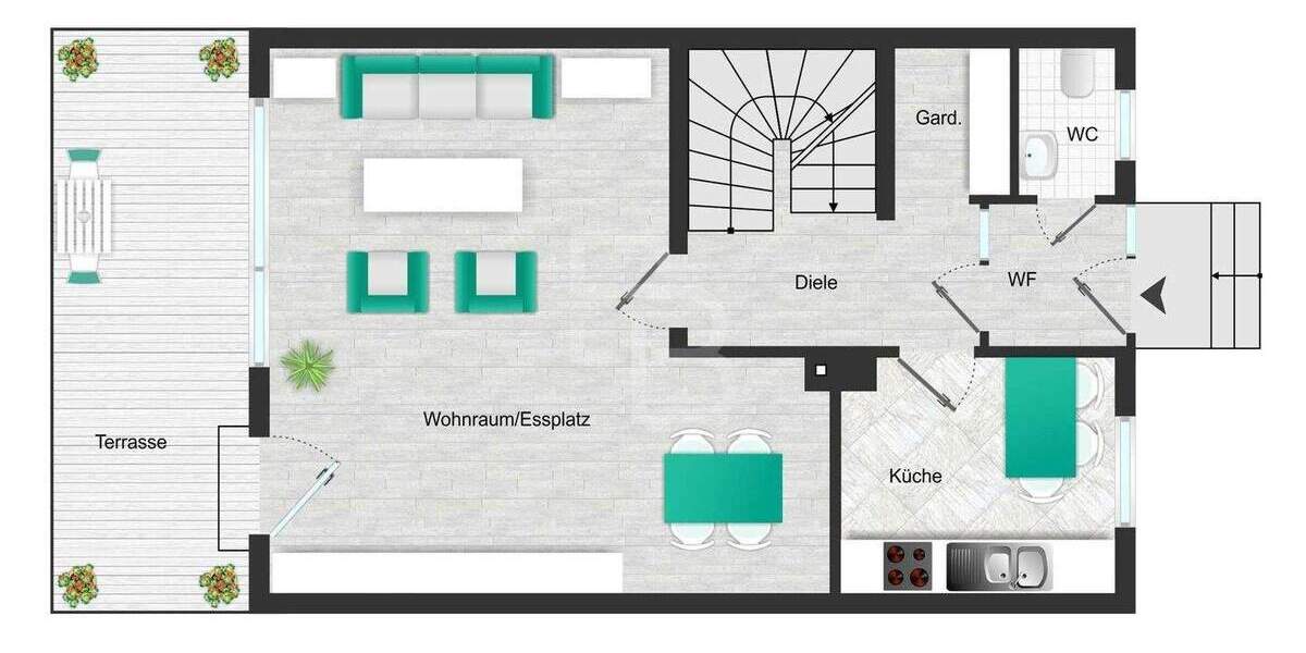 Reihenmittelhaus Köln Ensen - 5 Zimmer, 129 m&sup2;, 450.000&euro; | Angebot:23956651
