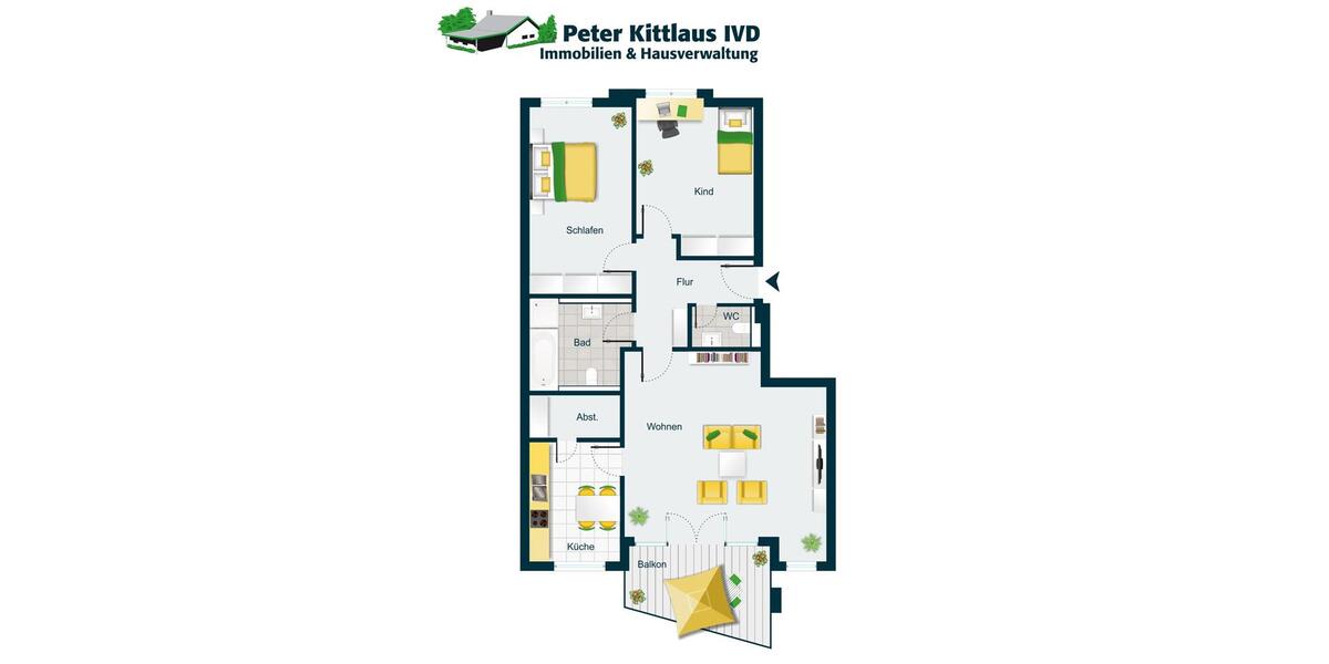Etagenwohnung Siegburg - 3 Zimmer, 98 m&sup2;, 1.300&euro; | Angebot:26477678