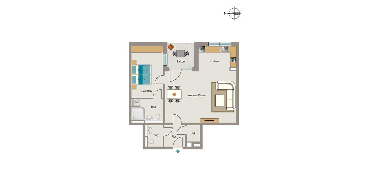 Etagenwohnung Rheinbach - 2 Zimmer, 77 m&sup2;, 1.025&euro; | Angebot:26202328