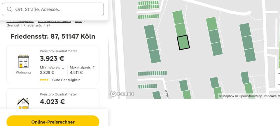 Erdgeschoßwohnung Köln Porz - 2 Zimmer, 54 m&sup2;, 185.000&euro; | Angebot:25807869