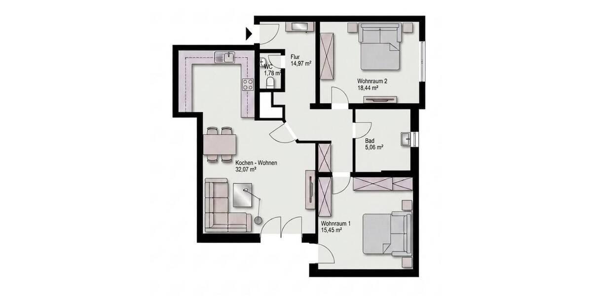 Etagenwohnung Lohmar - 3 Zimmer, 92 m&sup2;, 345.000&euro; | Angebot:26330512