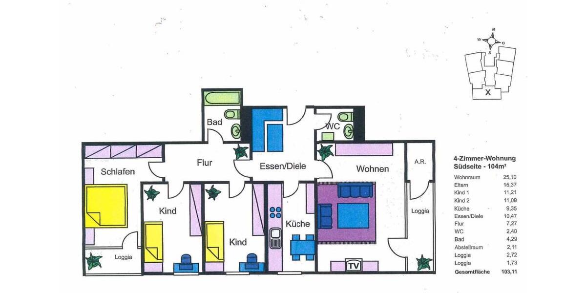 Erdgeschoßwohnung Bergisch Gladbach Frankenforst - 4 Zimmer, 104 m&sup2;, 1.600&euro; | Angebot:24616463