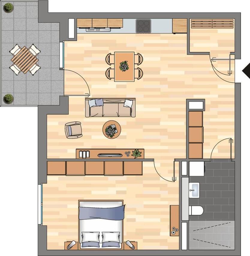 2-Zimmer-Wohnung in Bonn Endenich zimmer
