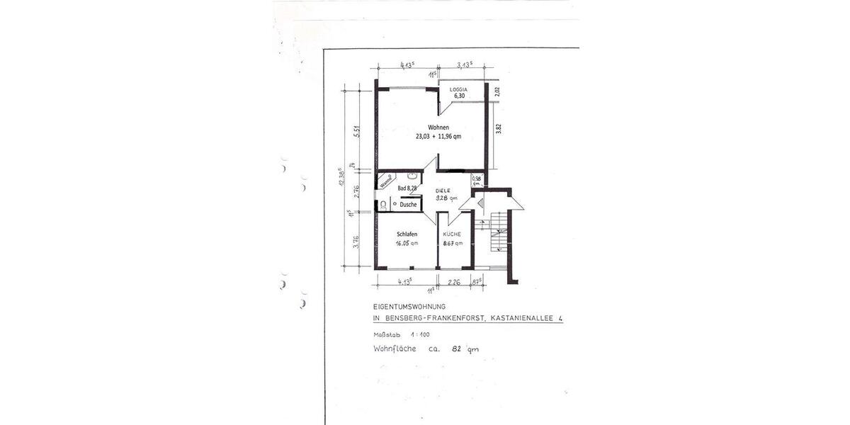 Etagenwohnung Bergisch Gladbach Frankenforst - 2 Zimmer, 82 m&sup2;, 299.000&euro; | Angebot:27209672