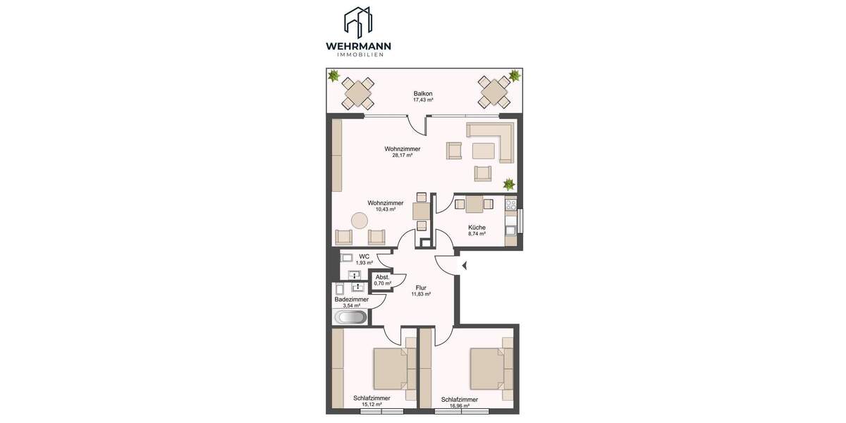 Etagenwohnung Frechen Hücheln - 3 Zimmer, 106 m&sup2;, 349.000&euro; | Angebot:22935342