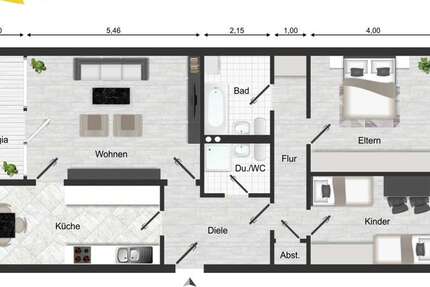 Wohnung Bonn Gielgen - 3 Zimmer, 87 m&sup2;, 250.000&euro; | Angebot:26748334