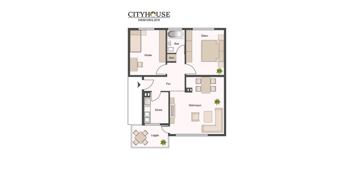 Etagenwohnung Köln / Kalk Kalk - 3 Zimmer, 73 m&sup2;, 290.000&euro; | Angebot:25929167