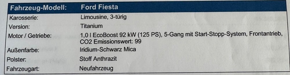 Ford Fiesta 58.000 km 9.499 € Köln 50667