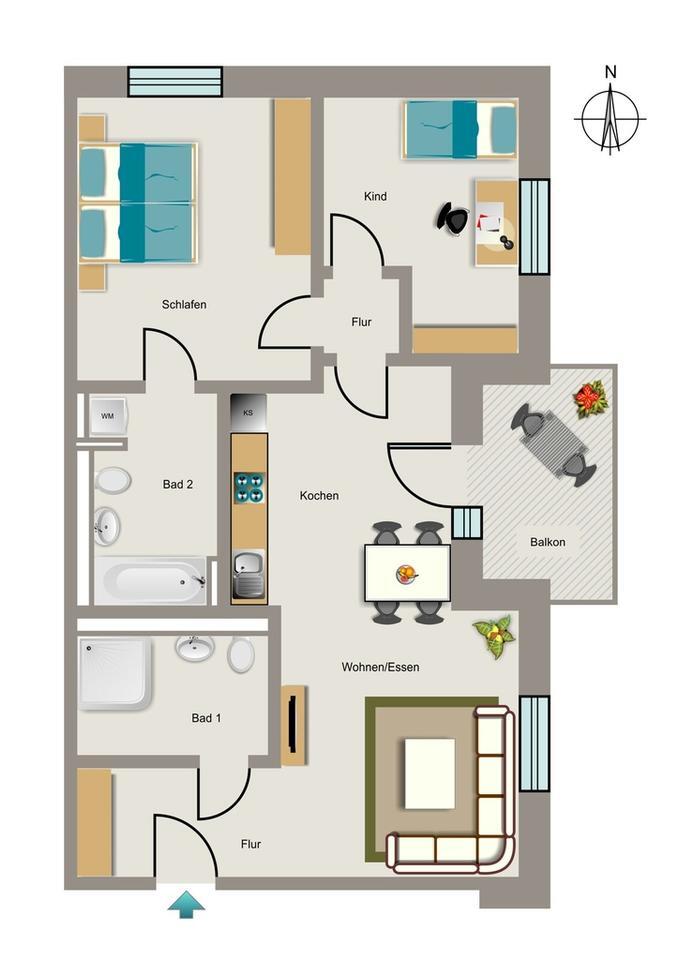 Willkommen in Ihrem modernen Zuhause mit Wärmepumpe. zimmer