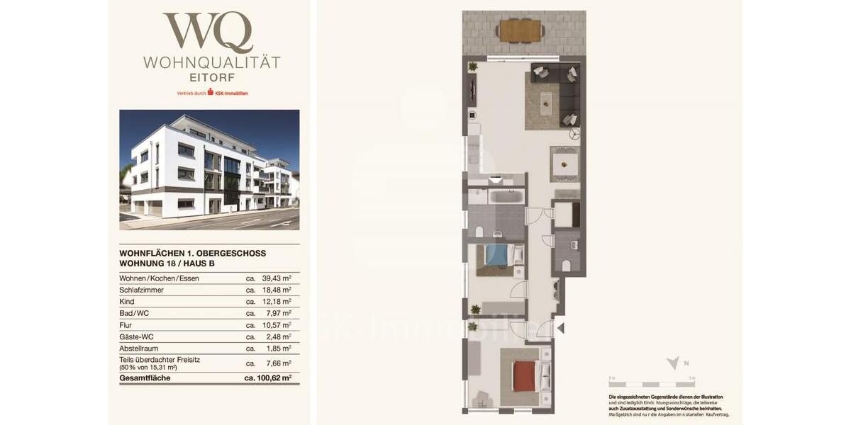 Erdgeschoßwohnung Eitorf - 3 Zimmer, 103 m&sup2;, 1.288&euro; | Angebot:25545626