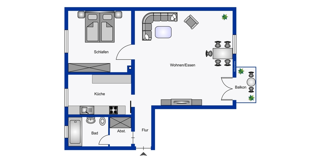 Erste Reihe Rheinblick! Sofort beziehbare zwei Zimmer mit kleinem Balkon, Stellplatz und Garage. TOP - Etagenwohnung Königswinter | Angebot:26948143