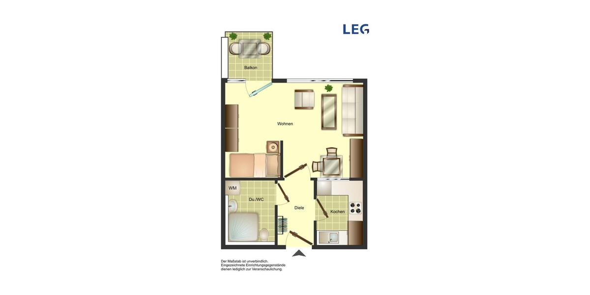 Etagenwohnung Bonn Gielgen - 1 Zimmer, 36 m&sup2;, 276&euro; | Angebot:25868099