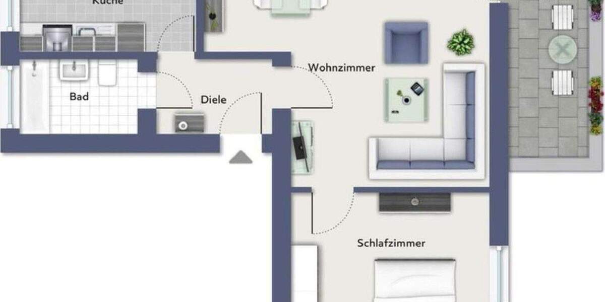 Etagenwohnung Köln Mülheim - 2 Zimmer, 57 m&sup2;, 815&euro; | Angebot:25905549