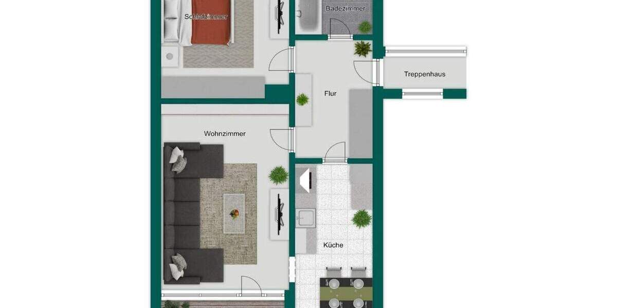 Etagenwohnung Bonn Heiderhof - 2 Zimmer, 62 m&sup2;, 219.000&euro; | Angebot:25705147