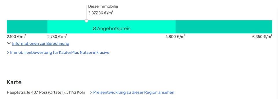 Erdgeschoßwohnung Köln Porz - 2 Zimmer, 54 m&sup2;, 185.000&euro; | Angebot:25807869