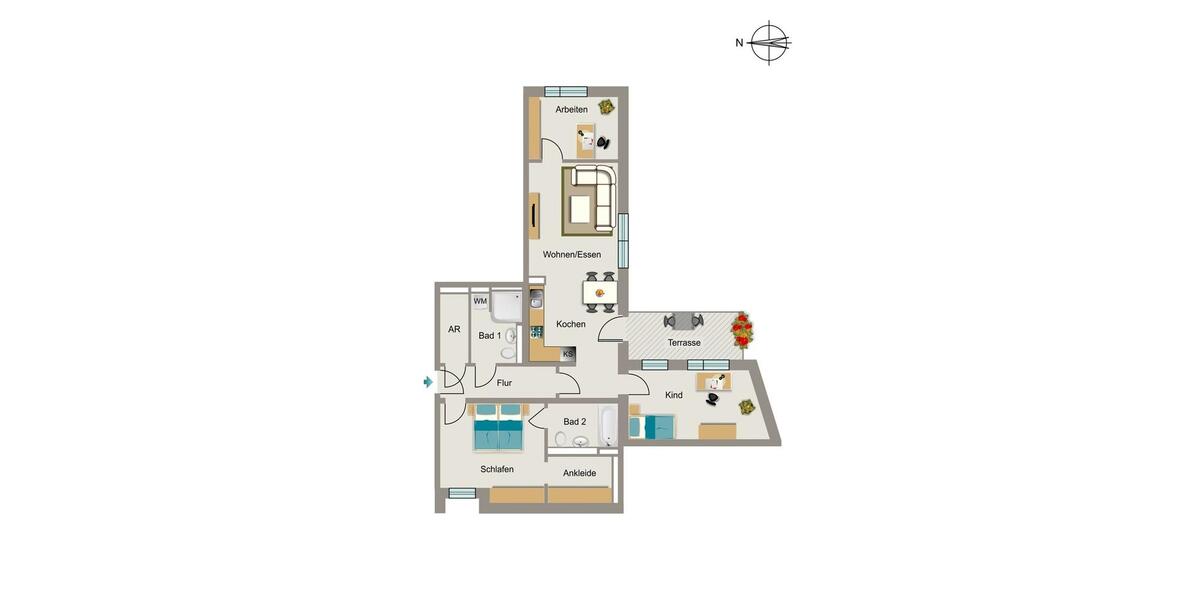 Erdgeschoßwohnung Rheinbach - 3.5 Zimmer, 98 m&sup2;, 1.310&euro; | Angebot:26154902
