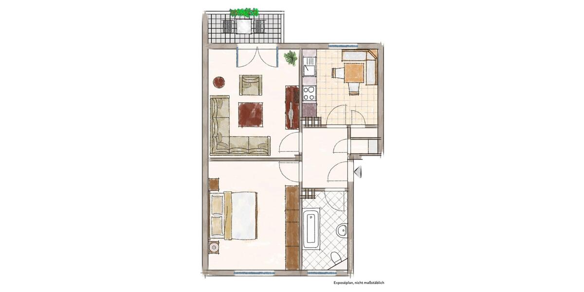 Etagenwohnung Köln Kalk - 2 Zimmer, 56 m&sup2;, 175.000&euro; | Angebot:24630955
